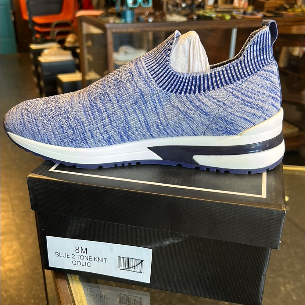 Urban Sport by J Slides NYC Blue Knit Sneakers NIB - Picture 6 of 6